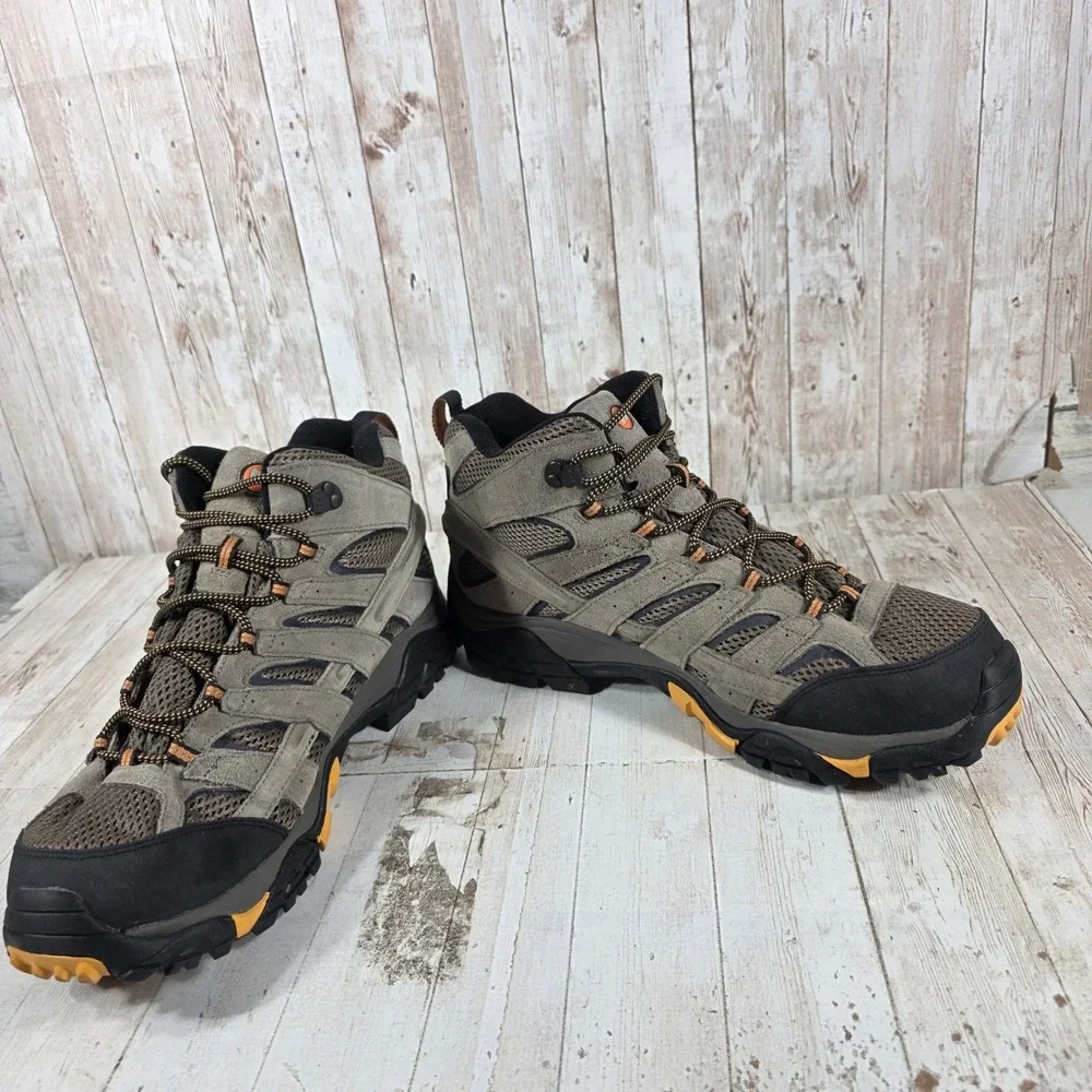 Merrell Moab 3 Mid Mens Hiking Boots Walnut Brown Suede Vibram J06045W Size 13W